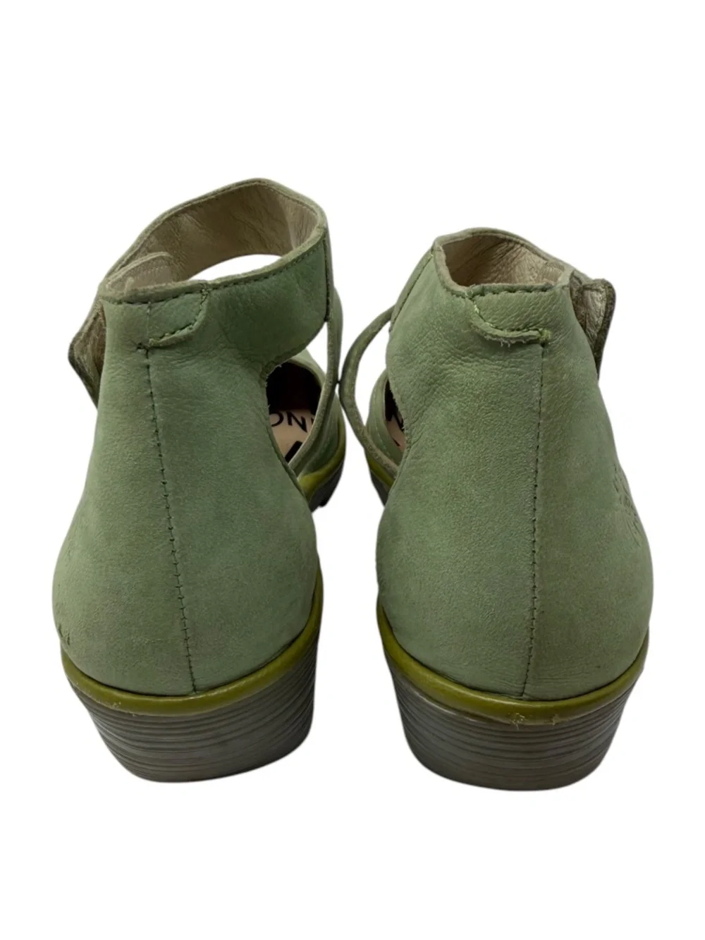 Fly London Mint Green Suede Piat Wedge Sandals 38
